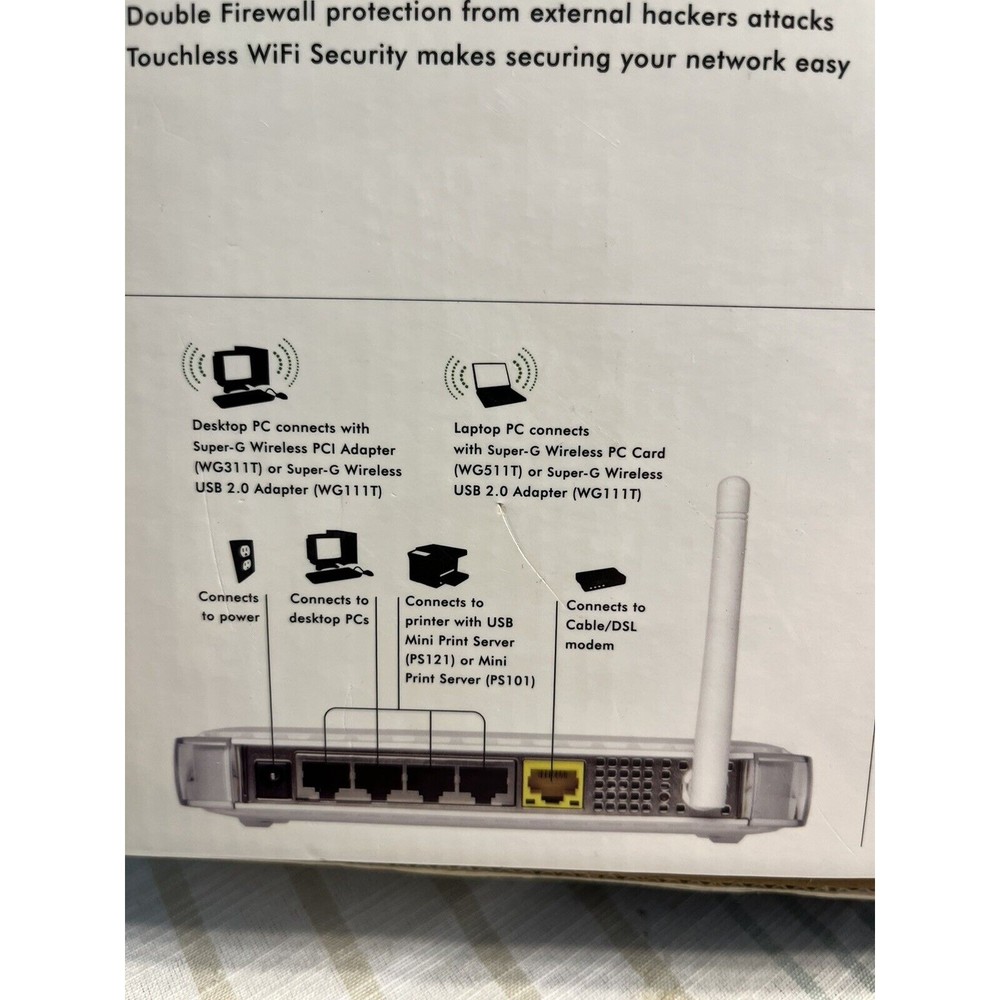 Netgear Wireless Router  WGT624 108 Mbps Wireless Router - Picture 4 of 12